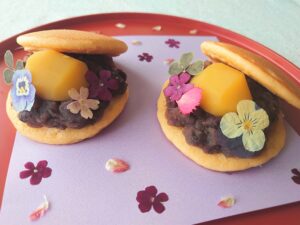 ドライエディブルフラワー×秋のミニどら焼き♪